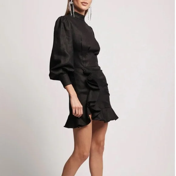 Sofia The Label Elsa Long Sleeve Linen Dress - Picture 2 of 14